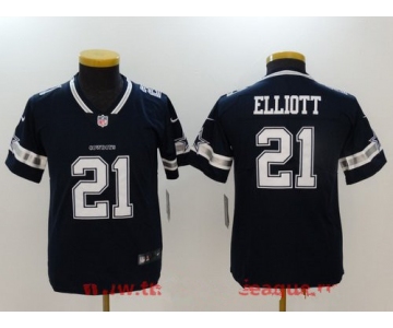 Youth Dallas Cowboys #21 Ezekiel Elliott Navy Blue 2017 Vapor Untouchable Stitched NFL Nike Limited Jersey