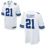 Youth Dallas Cowboys #21 Ezekiel Elliott Nike White 2016 Draft Pick Game Jersey