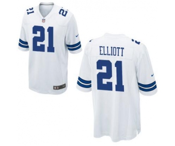 Youth Dallas Cowboys #21 Ezekiel Elliott Nike White 2016 Draft Pick Game Jersey