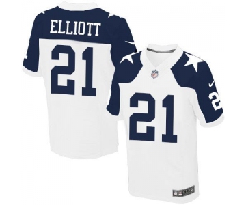 Youth Dallas Cowboys #21 Ezekiel Elliott Nike White Thanksgivings 2016 jersey