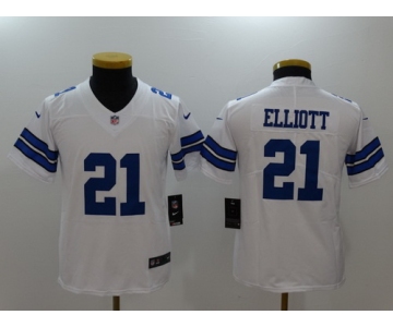 Youth Dallas Cowboys #21 Ezekiel Elliott White 2017 Vapor Untouchable Stitched NFL Nike Limited Jersey