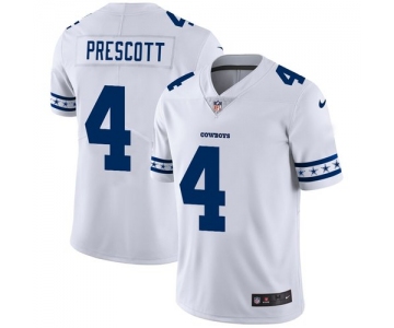 Dallas Cowboys #4 Dak Prescott Nike White Team Logo Vapor Limited NFL Jersey