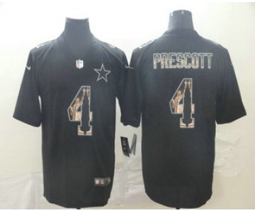 Men's Dallas Cowboys #4 Dak Prescott 2019 Black Statue Of Liberty Stitched NFL Nike Limited Jersey