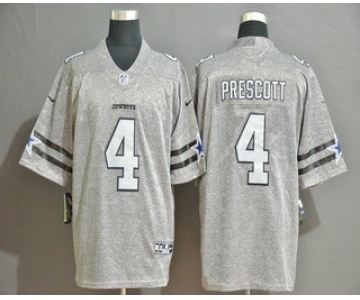 Men's Dallas Cowboys #4 Dak Prescott 2019 Gray Gridiron Vapor Untouchable Stitched NFL Nike Limited Jersey