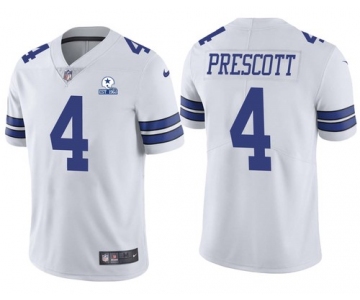 Men's Dallas Cowboys #4 Dak Prescott 60th Anniversary White Vapor Untouchable Stitched NFL Nike Limited Jersey