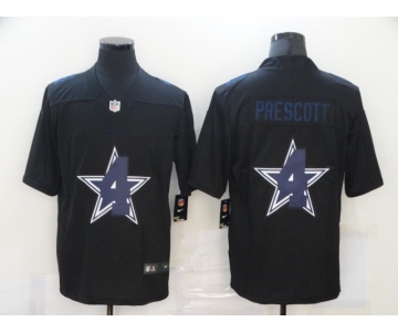Men's Dallas Cowboys #4 Dak Prescott Black 2020 Shadow Logo Vapor Untouchable Stitched NFL Nike Limited Jersey