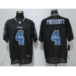 Men's Dallas Cowboys #4 Dak Prescott Black Strobe Stitched NFL Nike Fashion Jersey