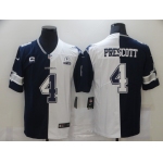 Men's Dallas Cowboys #4 Dak Prescott Blue White Two Tone 2021 Vapor Untouchable Stitched NFL Nike Limited Jersey