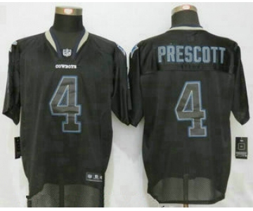 Men's Dallas Cowboys #4 Dak Prescott Lights Out Black NFL Nike Elite Jersey