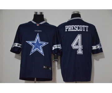 Men's Dallas Cowboys #4 Dak Prescott Navy Blue 2020 Big Logo Vapor Untouchable Stitched NFL Nike Fashion Limited Jerse