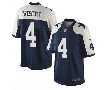 Men's Dallas Cowboys #4 Dak Prescott Navy Blue Thanksgiving Alternate Stitched NFL Nike Game Jersey