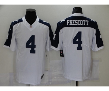 Men's Dallas Cowboys #4 Dak Prescott White Thanksgiving 2017 Vapor Untouchable Stitched NFL Nike Limited Jersey