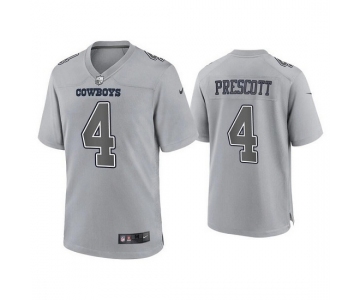 Men's Womens Youth Kids Dallas Cowboys #4 Dak Prescott Game Gray Atmosphere Jersey