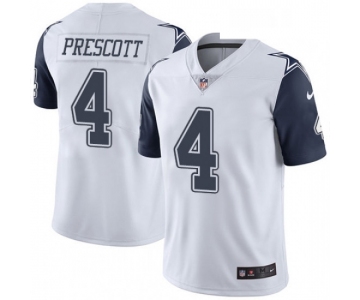 Men's Womens Youth Kids Dallas Cowboys #4 Dak Prescott White Stitched NFL Limited Rush Jersey