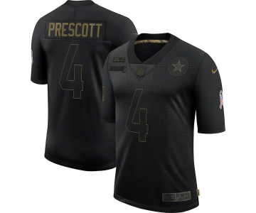 Nike Cowboys 4 Dak Prescott Black 2020 Salute To Service Limited Jersey