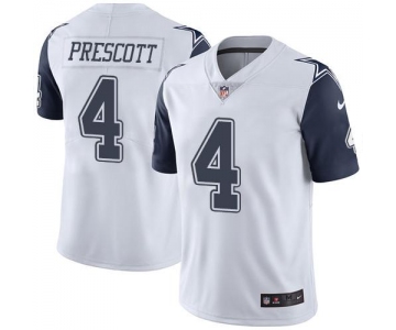 Nike Cowboys #4 Dak Prescott White Men's Stitched NFL Limited Rush Jersey