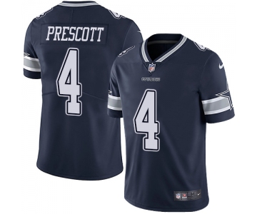 Nike Dallas Cowboys #4 Dak Prescott Navy Blue Team Color Men's Stitched NFL Vapor Untouchable Limited Jersey