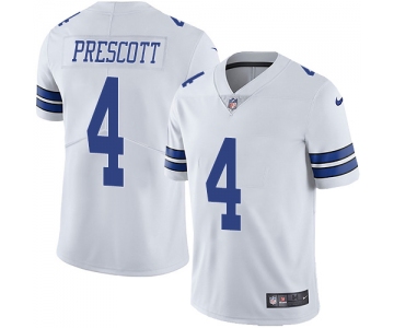 Nike Dallas Cowboys #4 Dak Prescott White Men's Stitched NFL Vapor Untouchable Limited Jersey