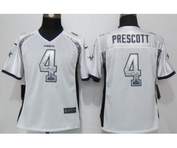 Women's Dallas Cowboys #4 Dak Prescott White Drift Stitched NFL Nike Fashion Jersey