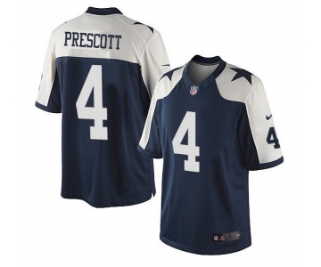 Youth Dallas Cowboys #4 Dak Prescott Navy Blue Thanksgiving Alternate Stitched NFL Nike Game Jersey