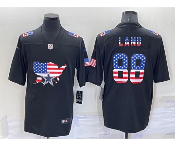 Men's Dallas Cowboys #88 CeeDee Lamb 2022 USA Map Fashion Black Color Rush Stitched Nike Limited Jersey