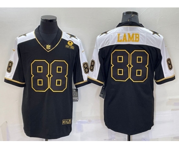 Men's Dallas Cowboys #88 CeeDee Lamb Black Gold Thanksgiving With Patch Stitched Jersey