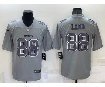 Men's Dallas Cowboys #88 CeeDee Lamb Grey Atmosphere Fashion 2022 Vapor Untouchable Stitched Nike Limited Jersey