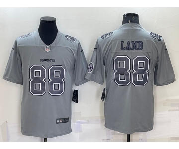 Men's Dallas Cowboys #88 CeeDee Lamb LOGO Grey Atmosphere Fashion 2022 Vapor Untouchable Stitched Nike Limited Jersey