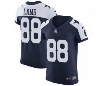 Men's Nike Cowboys #88 CeeDee Lamb Navy Blue Thanksgiving Stitched Vapor Untouchable Elite Jersey