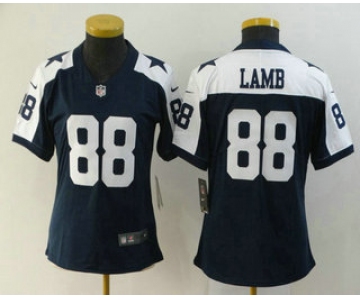 Women's Dallas Cowboys #88 CeeDee Lamb Blue Thanksgiving 2020 NEW Vapor Untouchable Stitched NFL Nike Limited Jersey