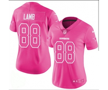 Women's NFL Dallas Cowboys #88 CeeDee Lamb Pink Limited Stitched Jersey(Run Small)