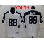 Youth Dallas Cowboys #88 CeeDee Lamb White Thanksgiving Vapor Untouchable Stitched NFL Nike Limited Jersey