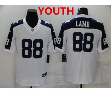 Youth Dallas Cowboys #88 CeeDee Lamb White Thanksgiving Vapor Untouchable Stitched NFL Nike Limited Jersey