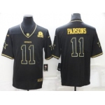 Men's Dallas Cowboys #11 Micah Parsons Black Golden Edition Limited Stitched Jersey