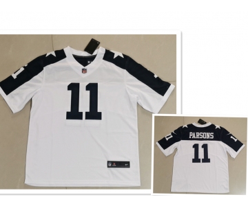 Men's Dallas Cowboys #11 Micah Parsons White Thanksgiving Vapor Untouchable Stitched NFL Nike Limited Jersey