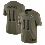 Men's Womens Youth Kids Dallas Cowboys #11 Micah Parsons 2023 Salute To Service Olive Limited Nike Jersey