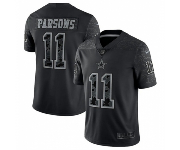 Men's Womens Youth Kids Dallas Cowboys #11 Micah Parsons Black Reflective Nike Limited Nike Jersey