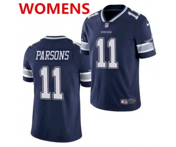 Women's Dallas Cowboys #11 Micah Parsons Blue 2021 Draft Jersey