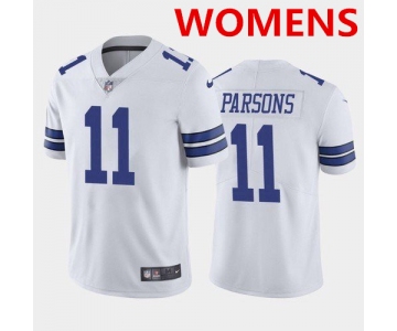 Women's Dallas Cowboys #11 micah parsons White 2021 draft jersey