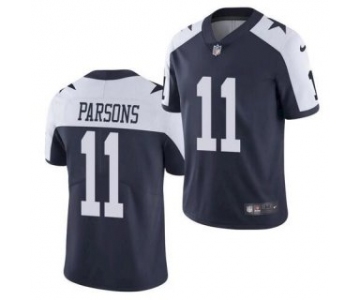 Youth Dallas Cowboys #11 Micah Parsons 2021 NFL Draft Thanksgivens Blue Vapor Limited Stitched Jersey
