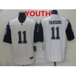 Youth Dallas Cowboys #11 Micah Parsons White 2021 Color Rush Stitched NFL Nike Limited Jersey