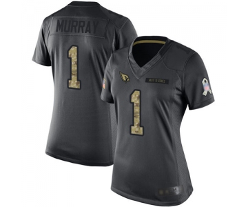 Cardinals #1 Kyler Murray Black Women's Stitched Football Limited 2016 Salute to Service Jersey