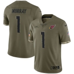 Men's Womens Youth Kids Arizona Cardinals #1 Kyler Murray Nike 2022 Salute To Service Limited Jersey - Olive