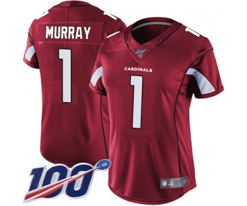 Nike Cardinals #1 Kyler Murray Red Team Color Women's Stitched NFL 100th Season Vapor Limited Jersey