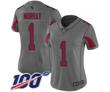 Nike Cardinals #1 Kyler Murray Silver Women's Stitched NFL Limited Inverted Legend 100th Season Jersey