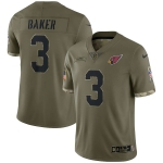 Men's Womens Youth Kids Arizona Cardinals #3 Budda Baker Nike 2022 Salute To Service Limited Jersey - Olive