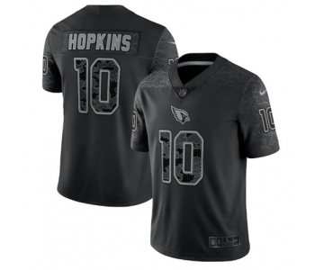 Men's Arizona Cardinals #10 DeAndre Hopkins Black Reflective Limited Stitched Football Jersey