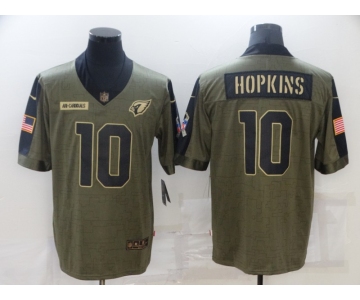 Men's Arizona Cardinals #10 DeAndre Hopkins Nike Olive 2021 Salute To Service Limited Player Jersey
