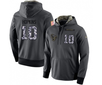 NFL Men's Nike Houston Texans #10 DeAndre Hopkins Stitched Black Anthracite Salute to Service Player Performance Hoodie
