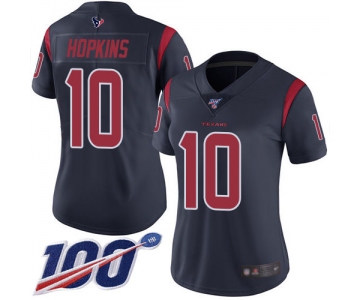 Nike Texans #10 DeAndre Hopkins Navy Blue Women's Stitched NFL Limited Rush 100th Season Jersey